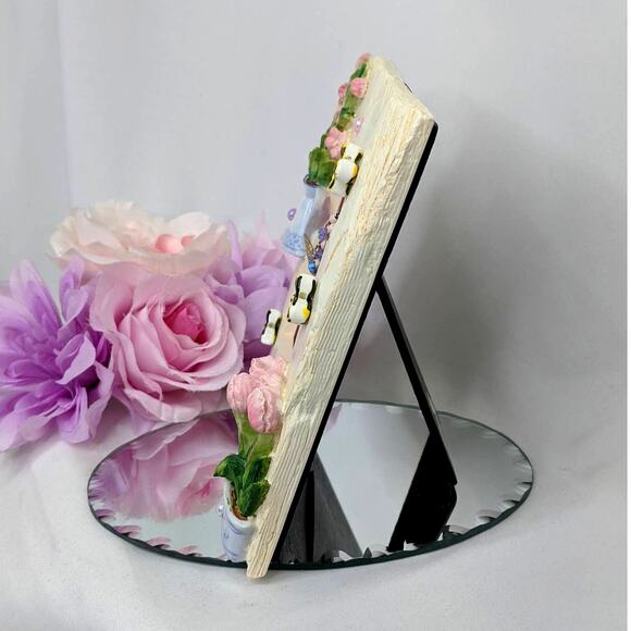 Artisan Hummingbird Jewelry Art Garden Nature Frame Vintage Beaded Crystals 3D - Picture 11 of 13